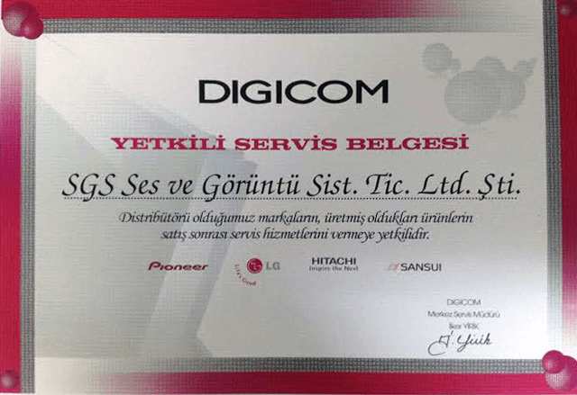 Digicom Yetkili Servis Belgesi
