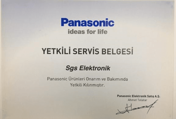 Panasonic Yetkili Servis Belgesi